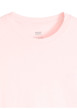 Thumbnail T-shirt en coton rose à coupe droite pourvu d'un col rond côtelé - Image 2