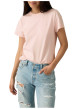 Thumbnail T-shirt en coton rose à coupe droite pourvu d'un col rond côtelé - Image 3