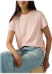 Thumbnail T-shirt en coton rose à coupe droite pourvu d'un col rond côtelé - Image 5