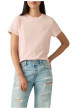 Thumbnail T-shirt en coton rose à coupe droite pourvu d'un col rond côtelé - Image 6