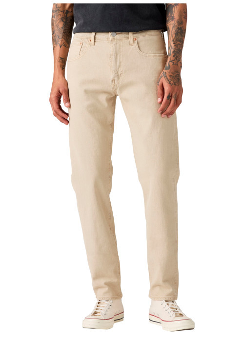 Jean 502® Tapered en coton beige à coupe droite...
