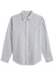 Thumbnail Chemise en coton gris clair à coupe droite pourvue d'un col à revers