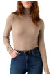 Thumbnail T-shirt taupe à coupe ajustée pourvu d'un col roulé et de manches longues - Image 3