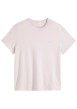 Thumbnail T-shirt en coton lavande à coupe droite pourvu d'un col rond côtelé