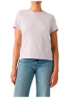 Thumbnail T-shirt en coton lavande à coupe droite pourvu d'un col rond côtelé - Image 3