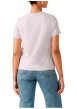 Thumbnail T-shirt en coton lavande à coupe droite pourvu d'un col rond côtelé - Image 4