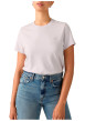 Thumbnail T-shirt en coton lavande à coupe droite pourvu d'un col rond côtelé - Image 6