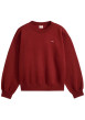 Thumbnail Sweat bordeaux à coupe ajustée pourvu d'un large col rond côtelé