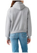 Thumbnail Sweat en coton mélangé gris à coupe ajustée pourvu d'un col à capuche - Image 4