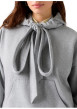 Thumbnail Sweat en coton mélangé gris à coupe ajustée pourvu d'un col à capuche - Image 5