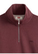 Thumbnail Sweat en coton bordeaux à coupe ajustée pourvu d'un col camionneur zippé - Image 2