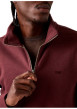 Thumbnail Sweat en coton bordeaux à coupe ajustée pourvu d'un col camionneur zippé - Image 5