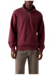 Thumbnail Sweat en coton bordeaux à coupe ajustée pourvu d'un col camionneur zippé - Image 6