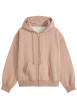 Thumbnail Sweat taupe à coupe droite pourvu d'un col à capuche avec cordon de serrage