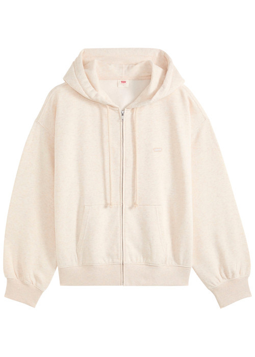 Sweat écru à coupe droite pourvu d'un col à...