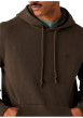 Thumbnail Sweat brun à coupe droite pourvu d'un col à capuche avec cordon de serrage - Image 5