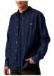 Thumbnail Chemise en coton indigo à coupe droite pourvue d'un col à revers - Image 3