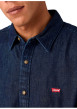 Thumbnail Chemise en coton indigo à coupe droite pourvue d'un col à revers - Image 5