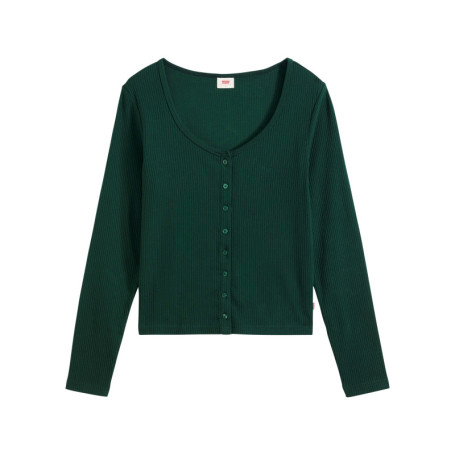 Top en coton vert à coupe ajustée pourvu d'un...