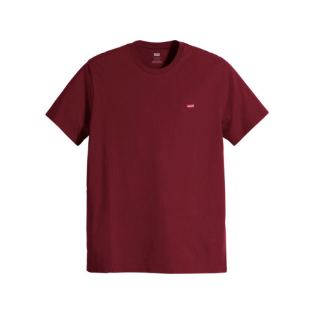T-shirt en coton bordeaux à coupe droite pourvu...