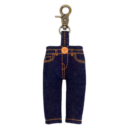 Porte-clés en coton indigo pourvu d'un design...
