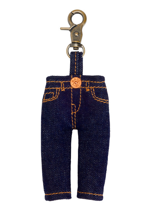 Porte-clés en coton indigo pourvu d'un design...