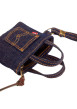 Thumbnail Porte-clés mini sac en coton indigo pourvu d'une dragonne sur le côté - Image 3