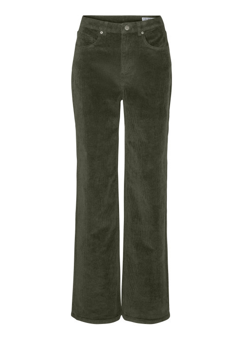 Pantalon en coton kaki uni avec une coupe...