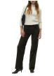 Thumbnail Pantalon en coton kaki uni avec une coupe bootcut muni d'un zip et d'un bouton - Image 4