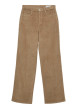 Thumbnail Pantalon en coton camel uni avec une coupe bootcut muni d'un zip et d'un bouton