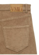 Thumbnail Pantalon en coton camel uni avec une coupe bootcut muni d'un zip et d'un bouton - Image 2