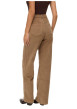 Thumbnail Pantalon en coton camel uni avec une coupe bootcut muni d'un zip et d'un bouton - Image 4
