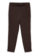Thumbnail Pantalon chino chocolat uni avec une coupe ajustée et une taille élastiquée