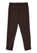 Thumbnail Pantalon chino chocolat uni avec une coupe ajustée et une taille élastiquée - Image 2