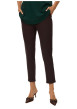 Thumbnail Pantalon chino chocolat uni avec une coupe ajustée et une taille élastiquée - Image 3