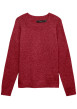 Thumbnail Pull rouge uni pourvu d'une coupe droite et de manches longues