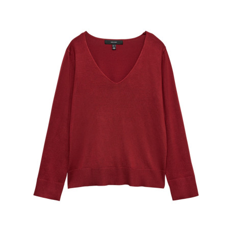 Pull rouge uni avec une coupe droite et des...