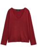 Thumbnail Pull rouge uni avec une coupe droite et des manches longues