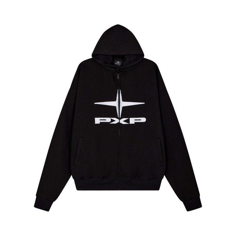 Project X - Sweat Zippé En Coton Noir Uni Avec Une Coupe Droite Et Un Col à Capuche - Noir Project X - Sweat Zippé En Coton Noir Uni Avec Une Coupe Droite Et Un Col à Capuche - Noir