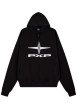 Thumbnail Sweat zippé en coton noir uni avec une coupe droite et un col à capuche
