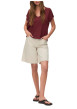 Thumbnail T-shirt bordeaux uni avec des manches courtes et une coupe droite - Image 2