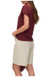 Thumbnail T-shirt bordeaux uni avec des manches courtes et une coupe droite - Image 3