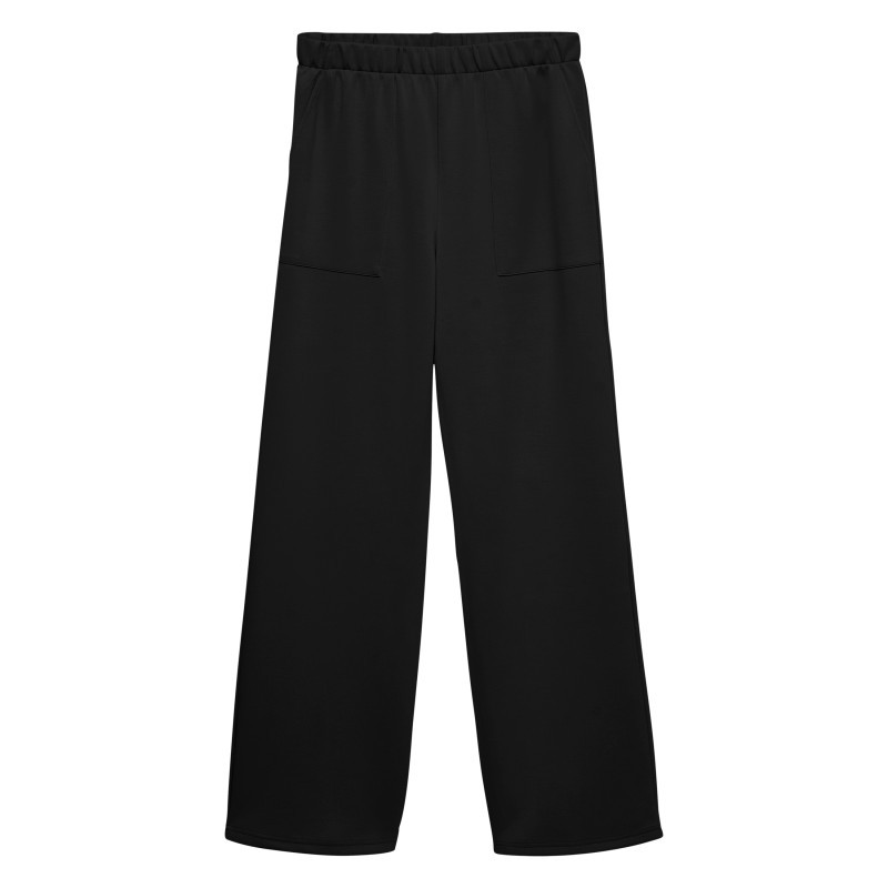 Vero Moda - Pantalon Chino Noir Uni Avec Une Coupe Large Et Une Taille élastiquée - Noir Vero Moda - Pantalon Chino Noir Uni Avec Une Coupe Large Et Une Taille élastiquée - Noir