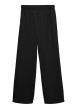 Thumbnail Pantalon chino noir uni avec une coupe large et une taille élastiquée