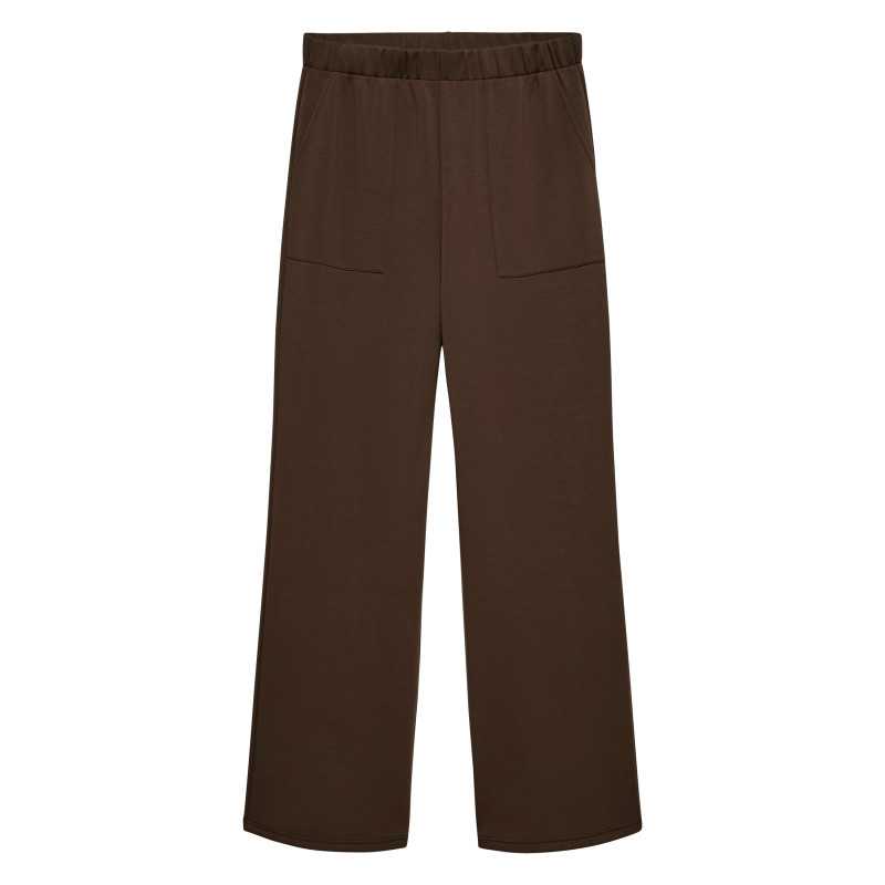 Vero Moda - Pantalon Chino Chocolat Uni Avec Une Coupe Large Et Une Taille élastiquée - Marron