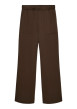 Thumbnail Pantalon chino chocolat uni avec une coupe large et une taille élastiquée
