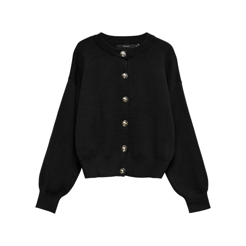 Vero Moda - Gilet Noir Uni Avec Une Coupe Oversize Et Des Manches Longues - Noir Vero Moda - Gilet Noir Uni Avec Une Coupe Oversize Et Des Manches Longues - Noir