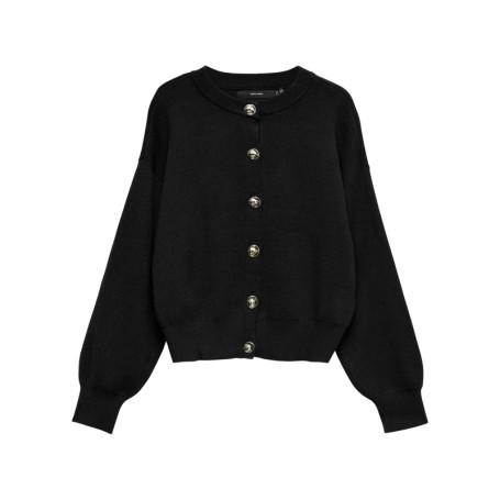 Gilet noir uni avec une coupe oversize et des...