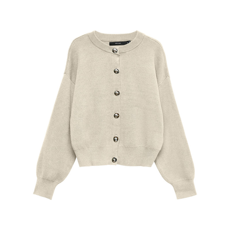 Vero Moda - Gilet Beige Clair Uni Avec Une Coupe Oversize Et Des Manches Longues - Beige Vero Moda - Gilet Beige Clair Uni Avec Une Coupe Oversize Et Des Manches Longues - Beige