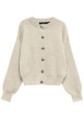 Thumbnail Gilet beige clair uni avec une coupe oversize et des manches longues
